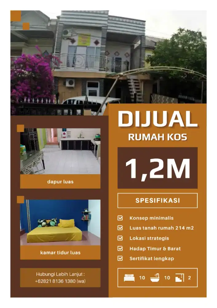 Rumah kos minimalis lokasi strategis