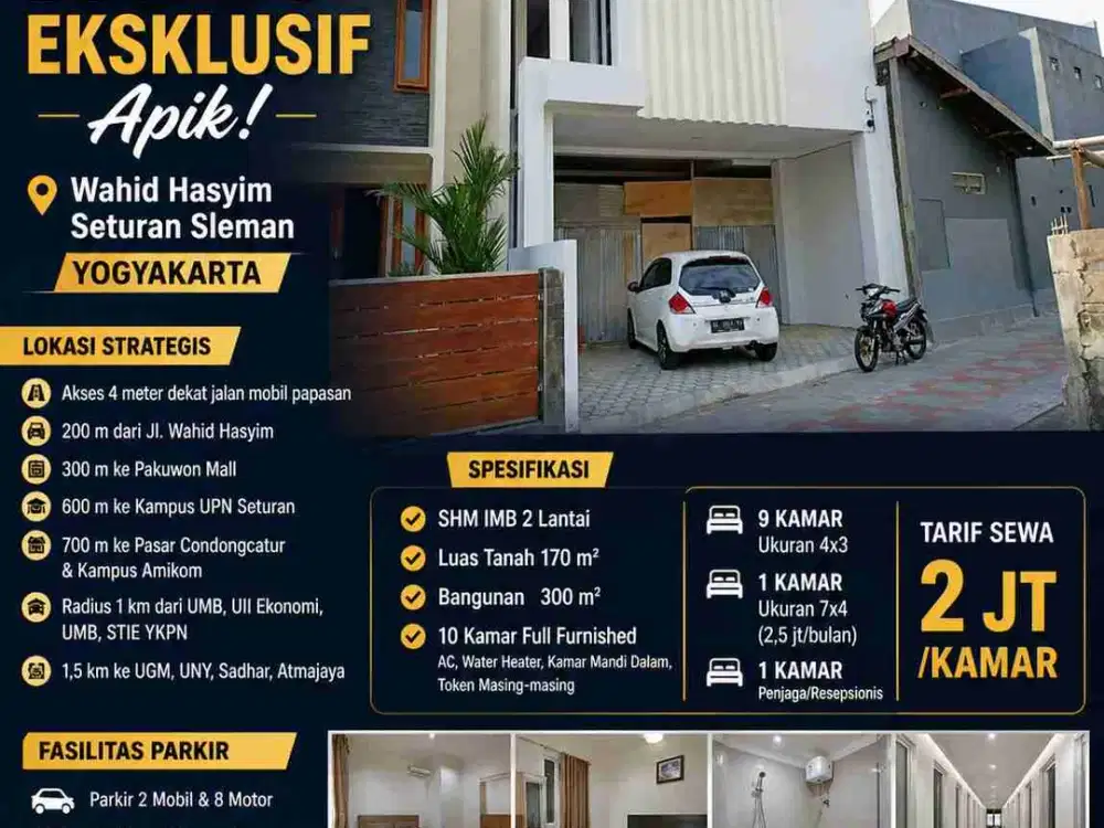 Kost Eksklusif Seturan Full Penghuni Dekat Pakuwon Mall – 10 Kamar Siap Income