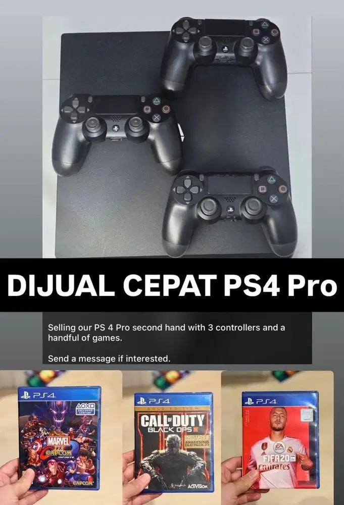Dijual cepat ps4 pro sama game and controllersnya
