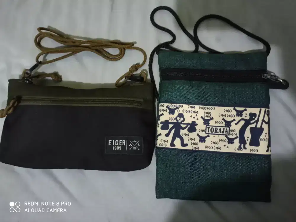 Sale sepaket Tas original eiger dan Tas Pouch Toraja kondisi mulus
