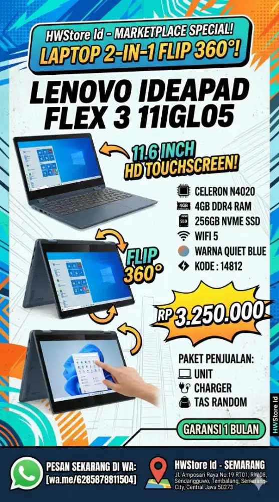 Lenovo IdeaPad Flex 3 11IGL05 - Flip 360 Touchscreen - Like New
