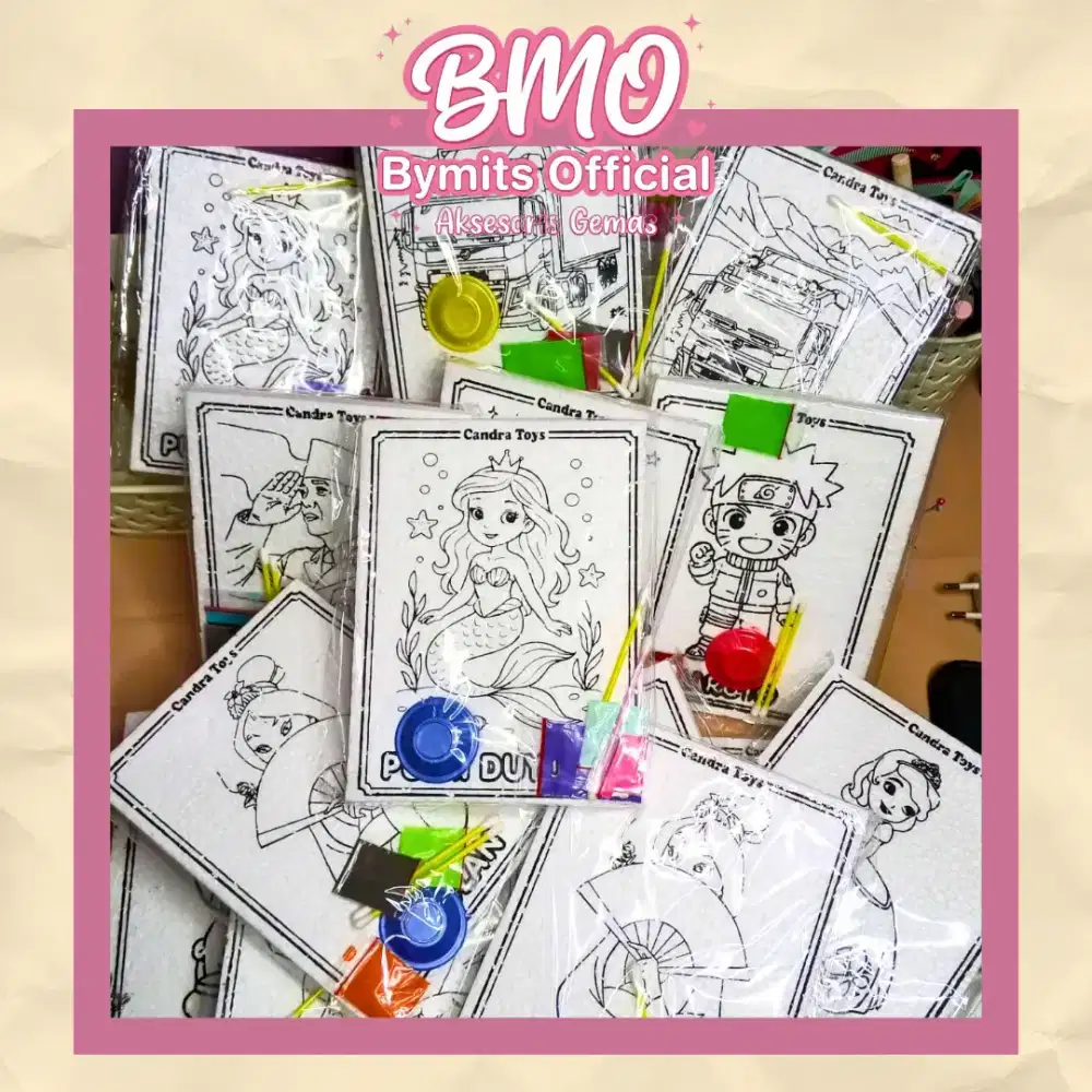 Bymits Official Painting Kit Anak 4pcs | Lukis Lukis + Kuas & Cat