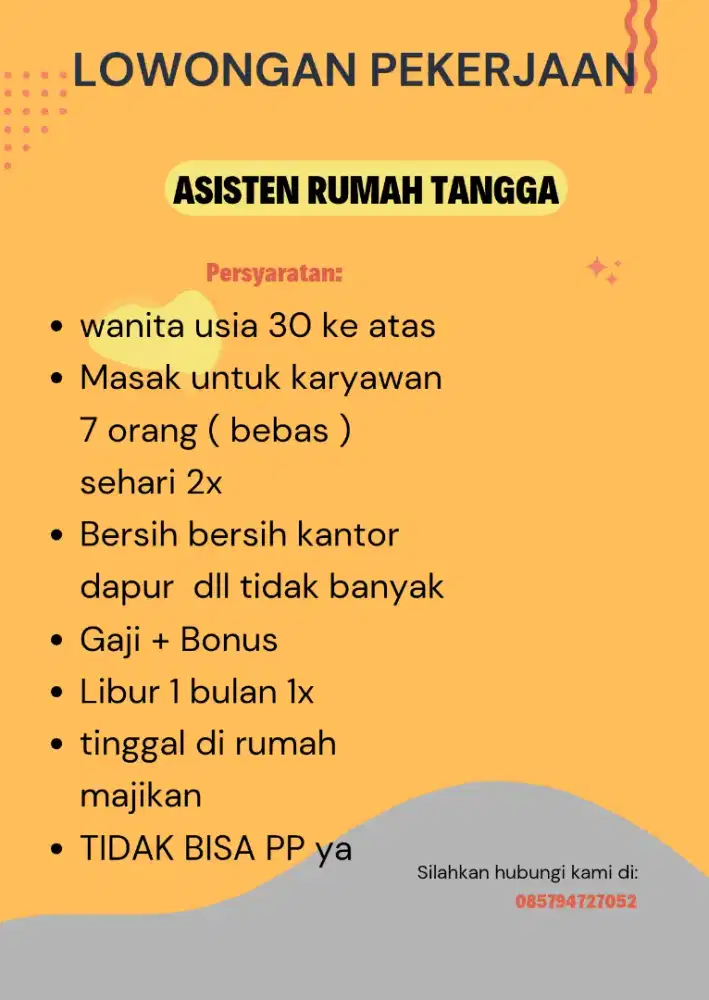 LOKER BUTUH CEPAT