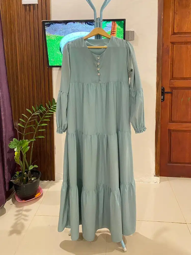 Gamis sage SET HIJAB JUMBO SENADA