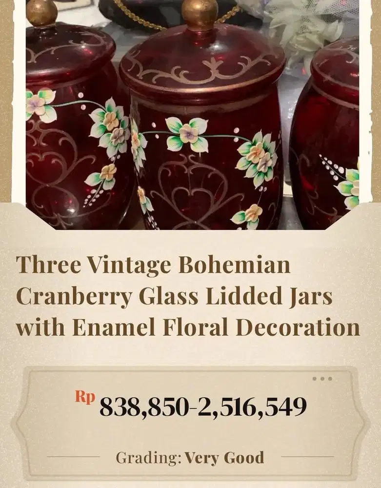 3 set Vases Bohemian green red blue