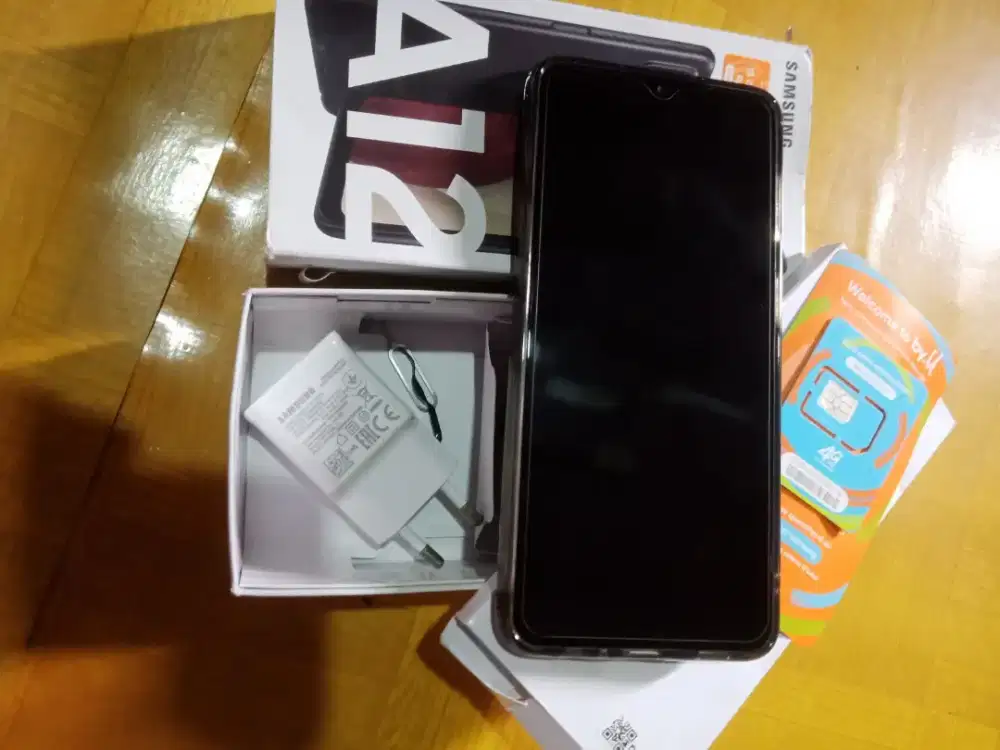 Samsung a12 original resmi, ram 4+4/128 komplit