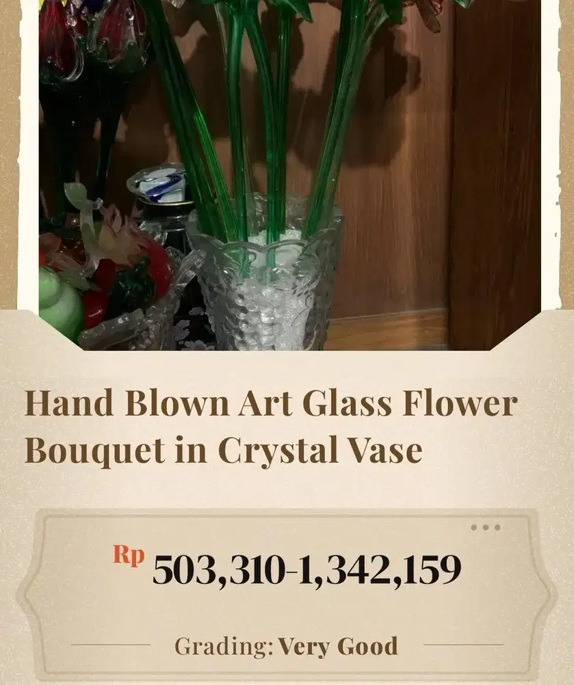Pajangan bunga kaca kristal, vases, pasir dll