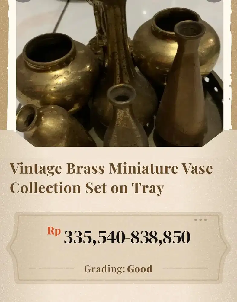 Brass miniatur vases set lengkap