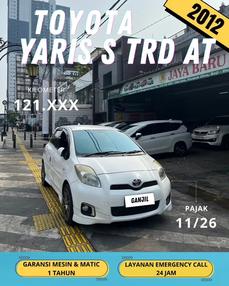 TOYOTA YARIS S LIMITED AT MATIC 2012 GANJIL