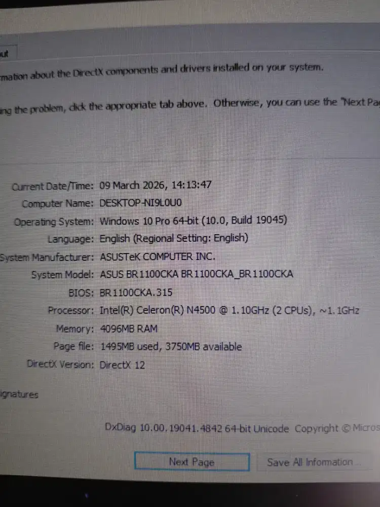 ASUS BR1100CKA N4500/4/128SSD BAYRE AWET