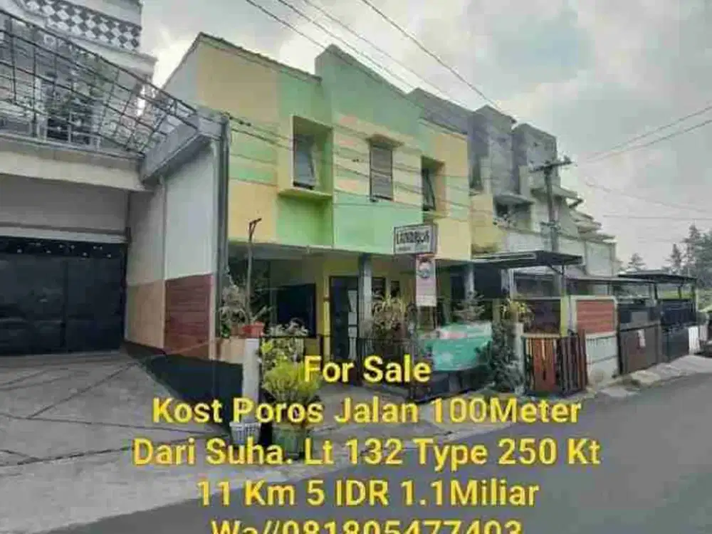Rumah Poros Jalan Sudimoro Soekarno Hatta Kota Malang