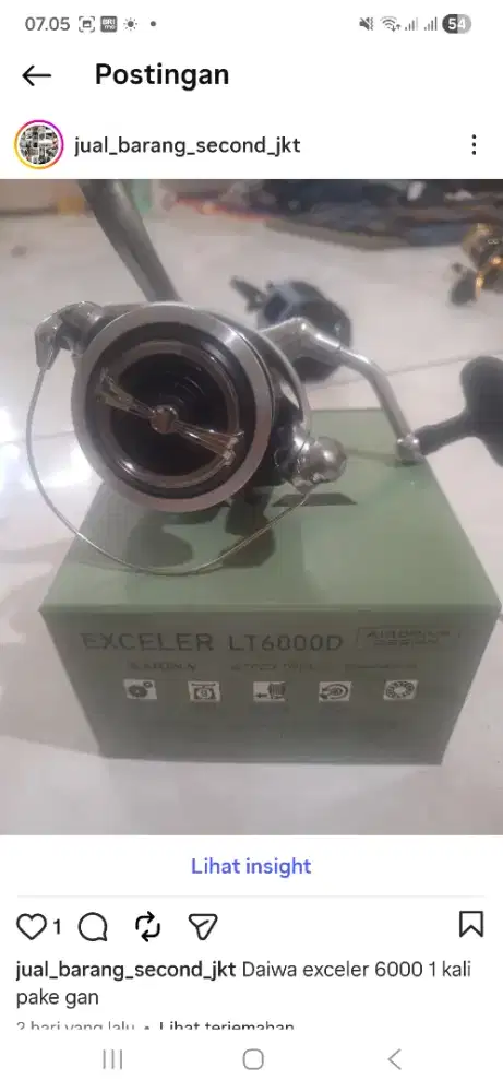 Reel daiwa exceler 6000
