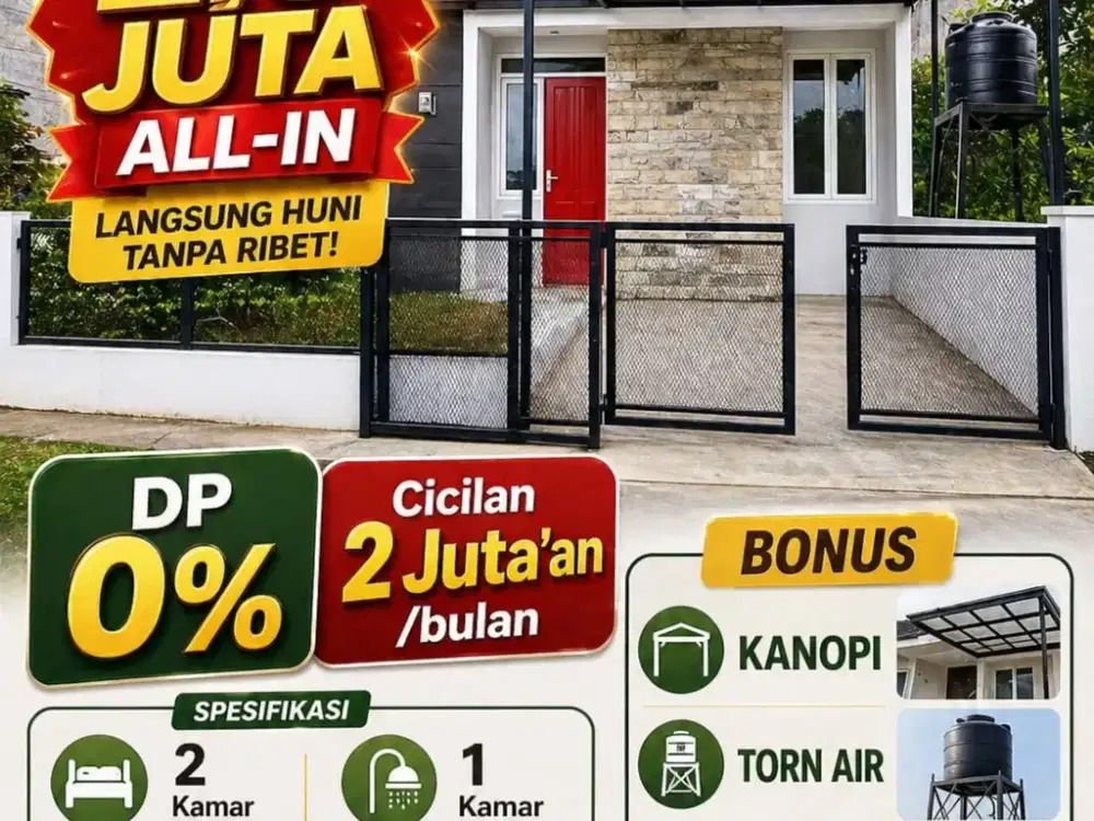 Rumah Soreang DP 0 Cicilan 2 Jut'an di Soreang