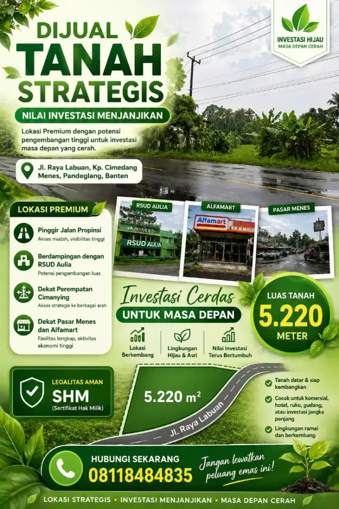 Dijual tanah strategis