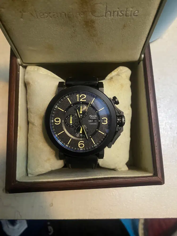 Alexandre Christie 6281 Mc Full Black Leather Original Second