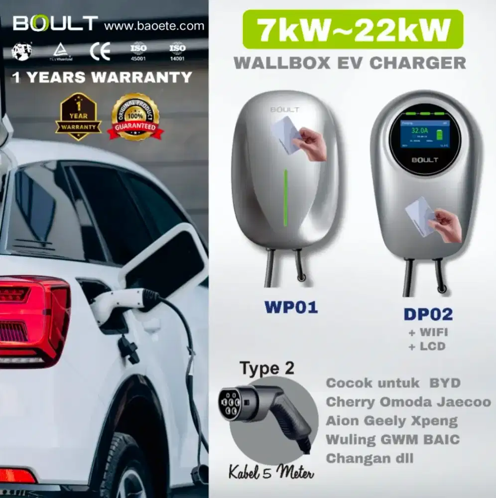 EV Wall Charger 7kw 11kw 22kw bisa pasang