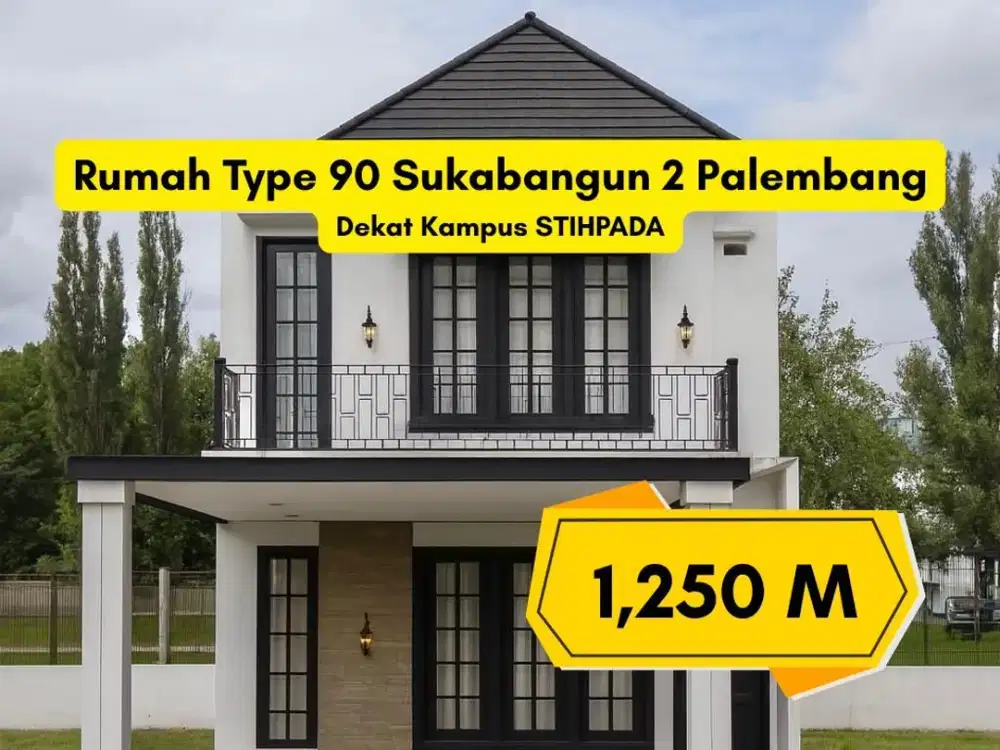 Jual Rumah Sukabangun Palembang Dekat Kampus STIHPADA – SHM One Gate System, Harga 1,25 M