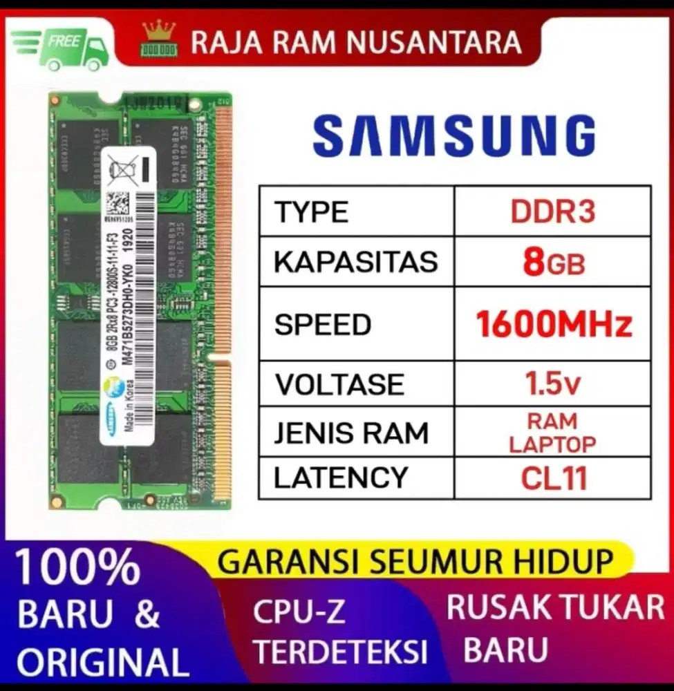 RAM Laptop DDR3 8GB Samsung