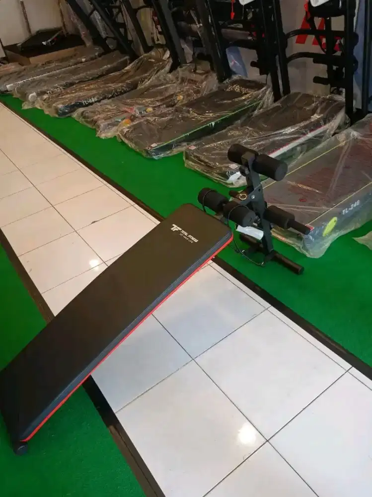 AJUST BENCH PAPAN SIT UP TALI ELASTIS ALAT FITNESS BARU