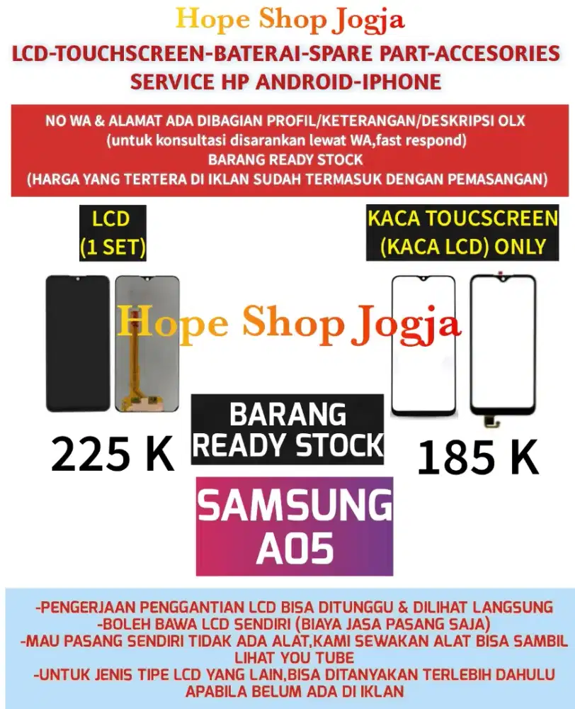 Touchscreen-Baterai-LCD Samsung A05