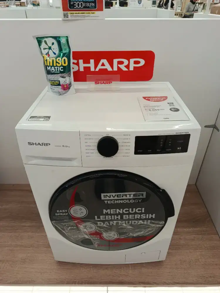 SHARP WASH MACH FL ES-FL1480MWX 8KG