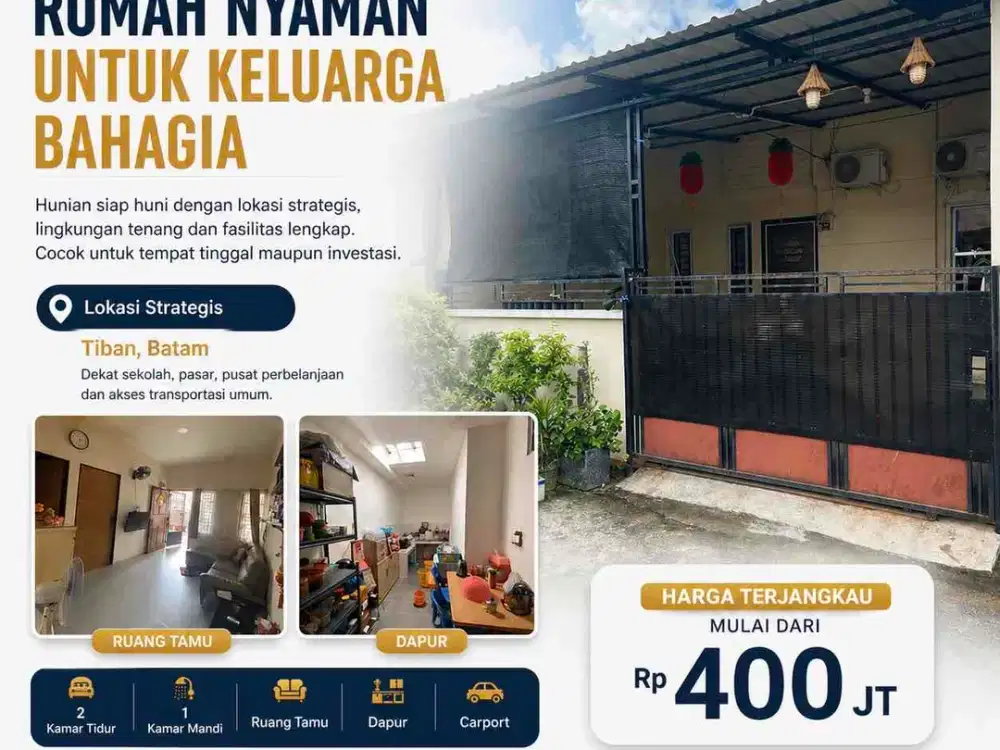 Jual Murah Rumah Tiban Poin Batam Siap Huni Full Renovasi