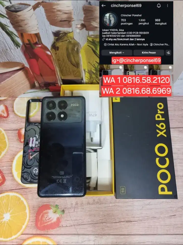 Jual hp mulus POCO X6 PRO 5G 12/512 siap pakai ngebut