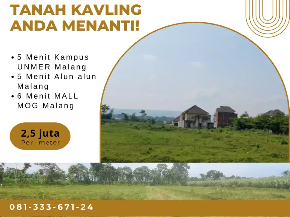 Tanah Perumahan SHM Pecah 5 Menit Cyber Mall Dieng Malang