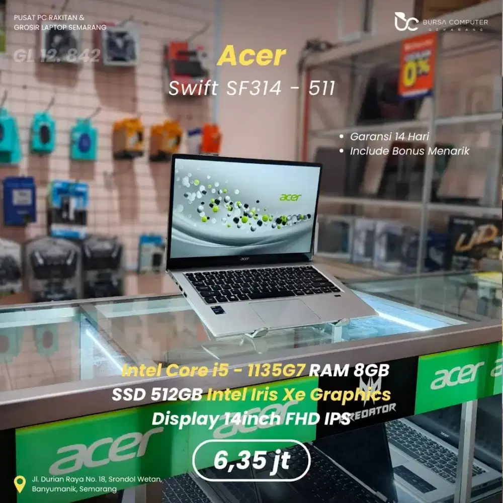 ACER Swift 3-SF314 | Core i5 1135G7 8GB 512GB