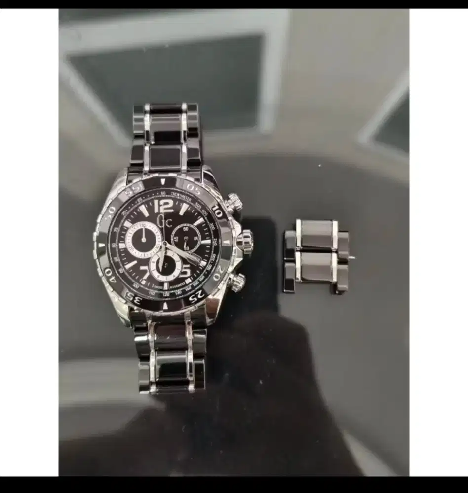 Jam Tangan GC Chronograph Black Stainless Steel