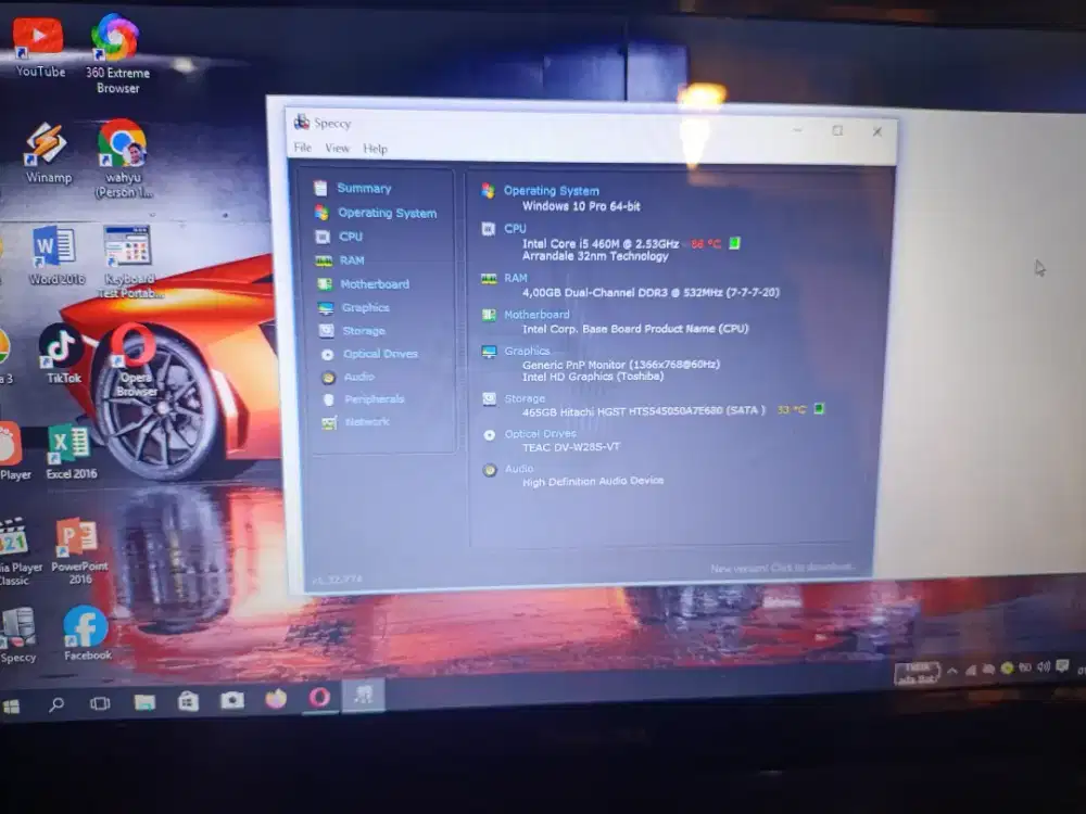 Thosiba core i5 ram 4 hdd500gb