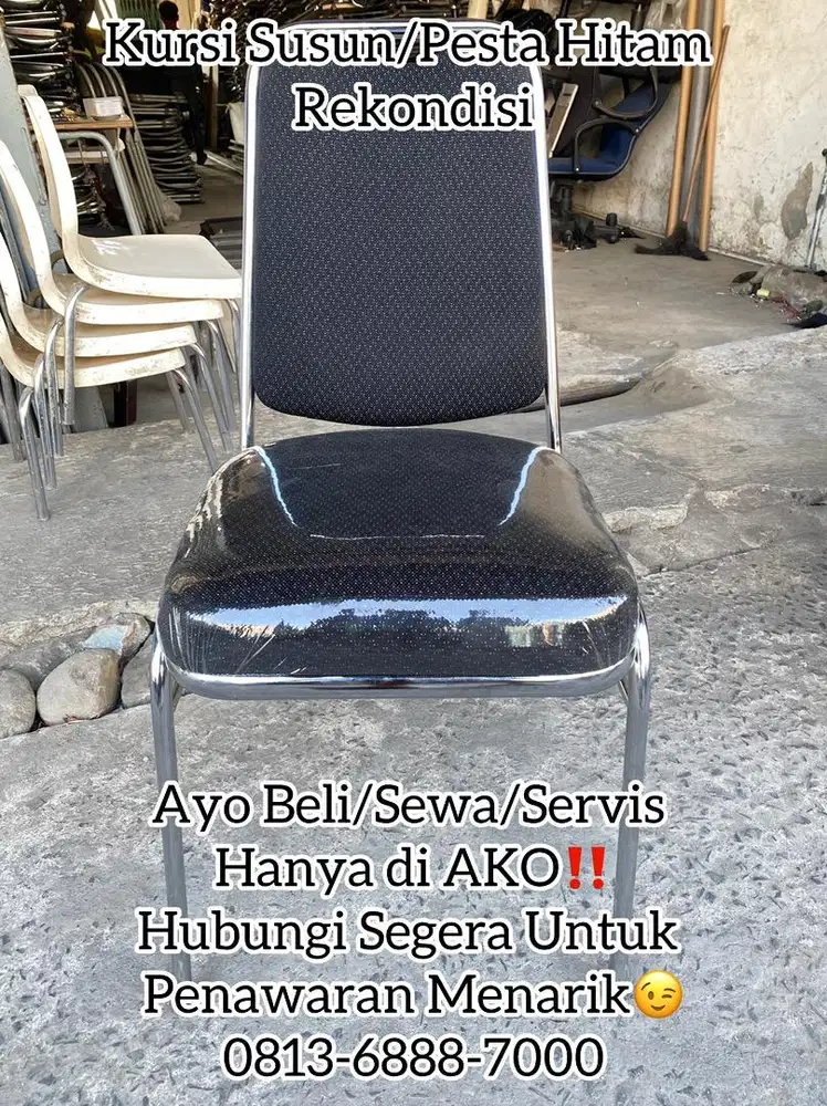 Kursi Susun/Pesta Hitam Rekondisi - Beli/Sewa/Servis
