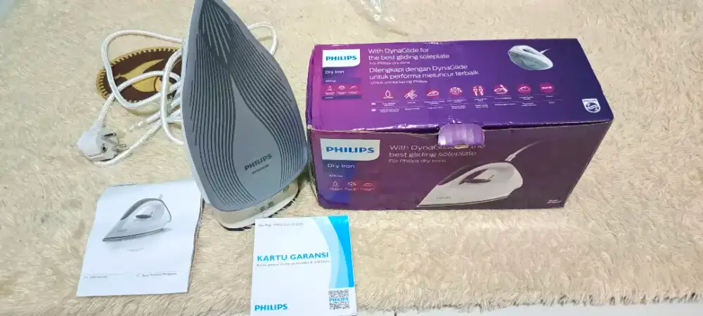 Philips Setrika Kering Afinia GC160/27 - Putih Ungu, DynaGlide