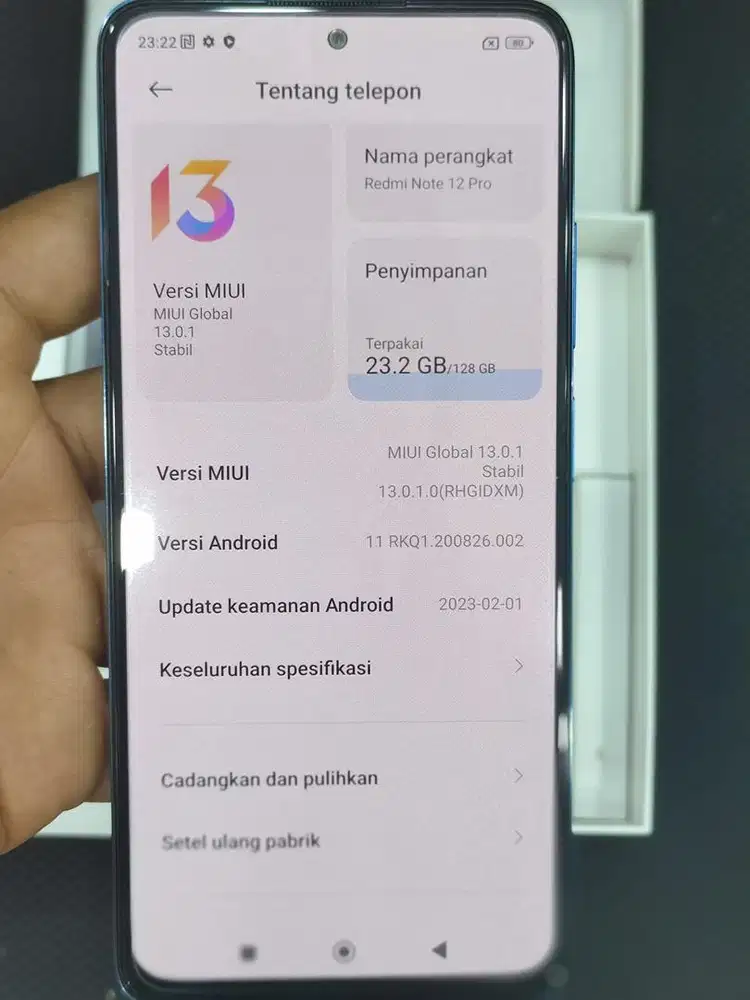 Redmi Note 12 pro 6+6/128gb fullset mulus no minus