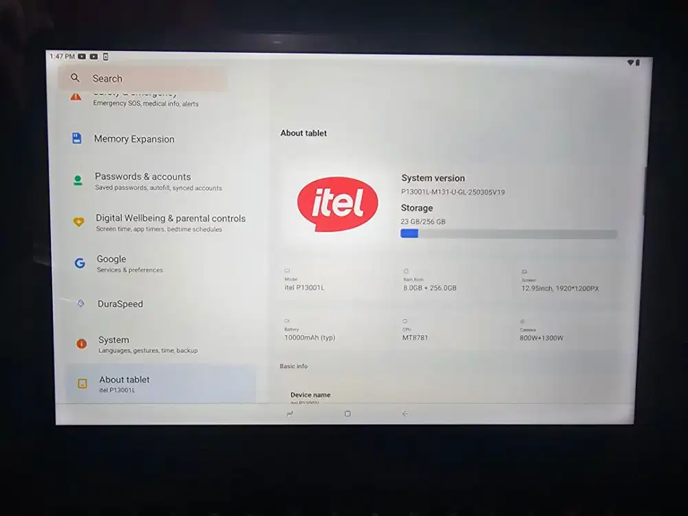Vistatab 30 pro Itel