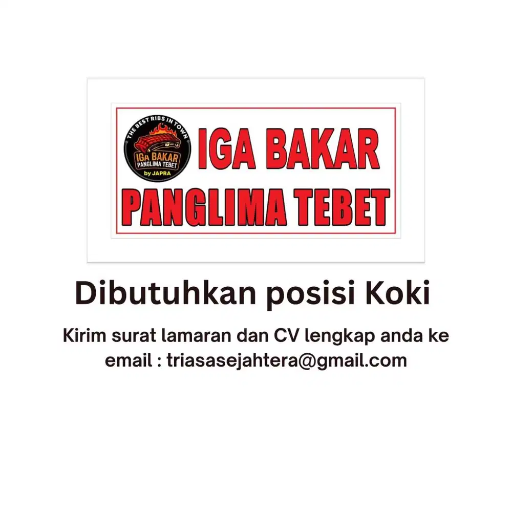 Lowongan Kerja untuk Koki
