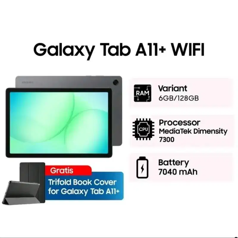 Samsung Galaxy Tab A11+ 6/128 Mulus Like New Jarang Pakai
