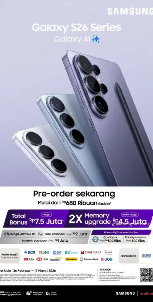 Samsung Galaxy S26 Plus 12GB 512GB Sein Bisa Cash Kredit Tukar Tambah
