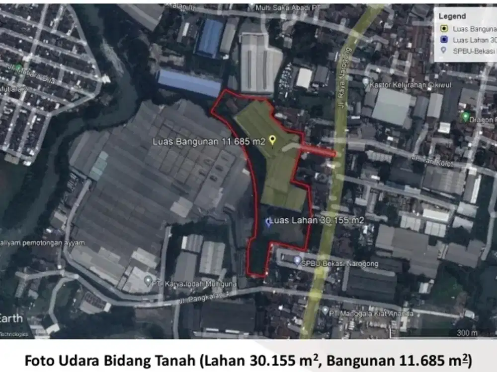 Dijual Gudang Bekas Pabrik di Narogong Bekasi