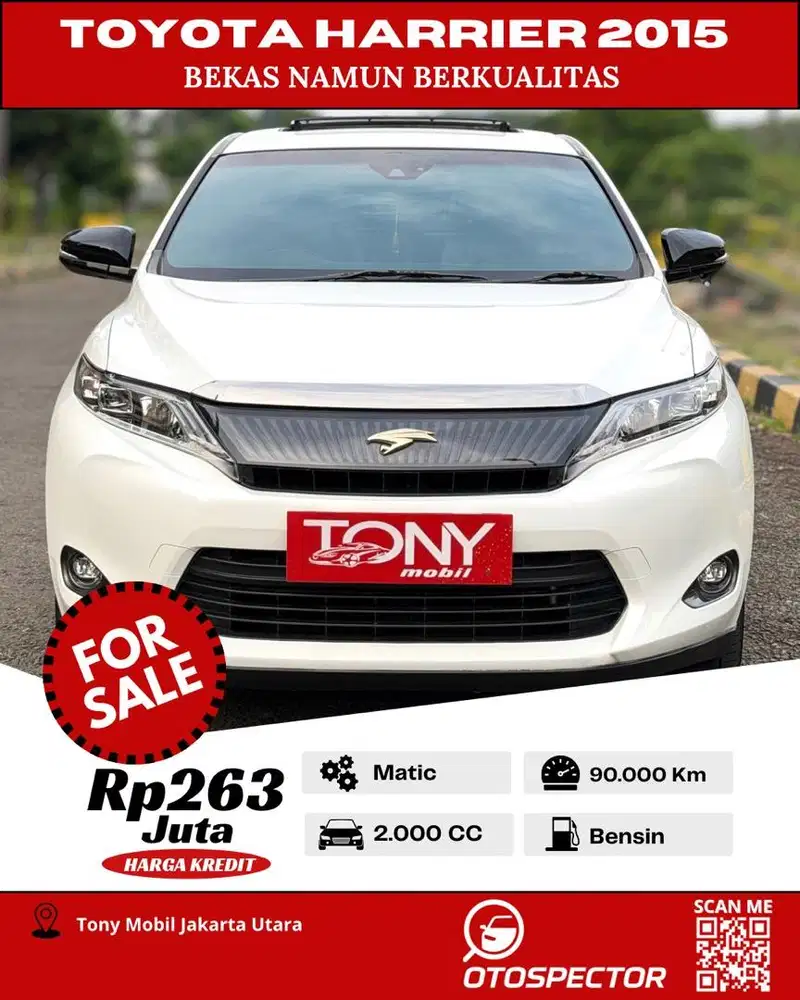 #Tony Mobil# Toyota New Harrier 2.0L AT 2015 Putih