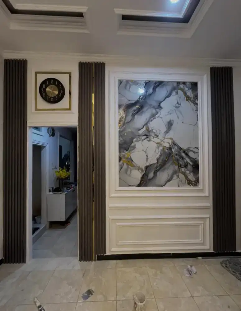 Dekorasi DindingRuanganWallmoulding,Kaca bevel,Wpc,Wallpanel,UV Board