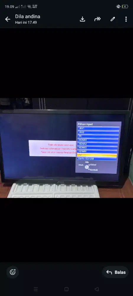 Jual tb panasonic 43 inch belum smart tv