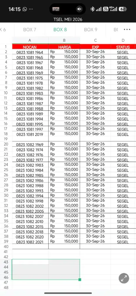 Nomor cantik simpati tahun lahir