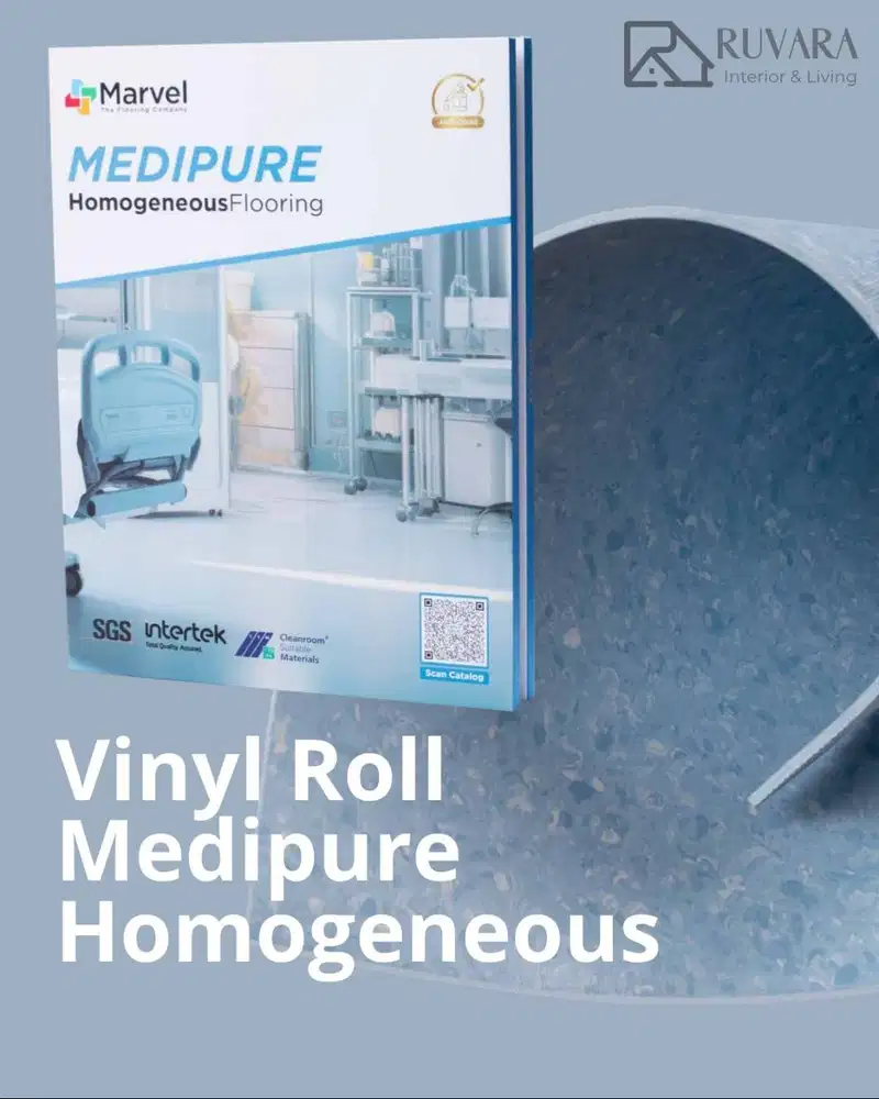 Vinyl Roll Medipure Homogeneous 2mm x 2m x 20m | Lantai Vinyl Roll