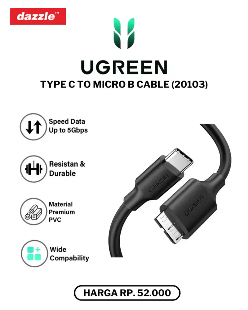 UGREEN TYPE C TO MICRO B CABLE (20103)