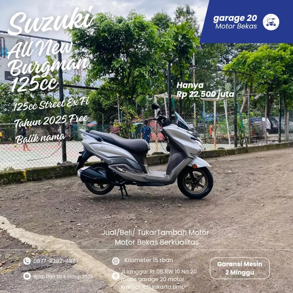 Suzuki All New Burgman 125cc Street Ex Fi Free Balik nam Tahun 2025