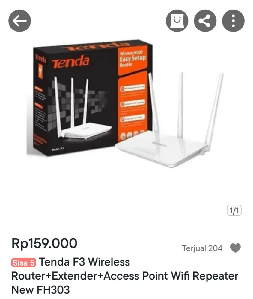 Tenda F3 router + extender + access point