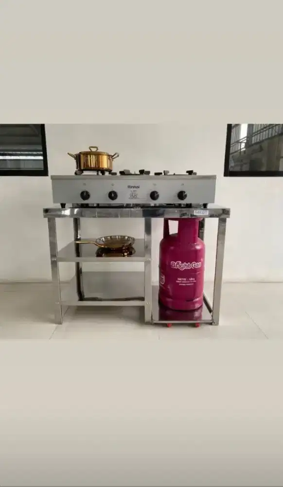 Meja kompor stainless
