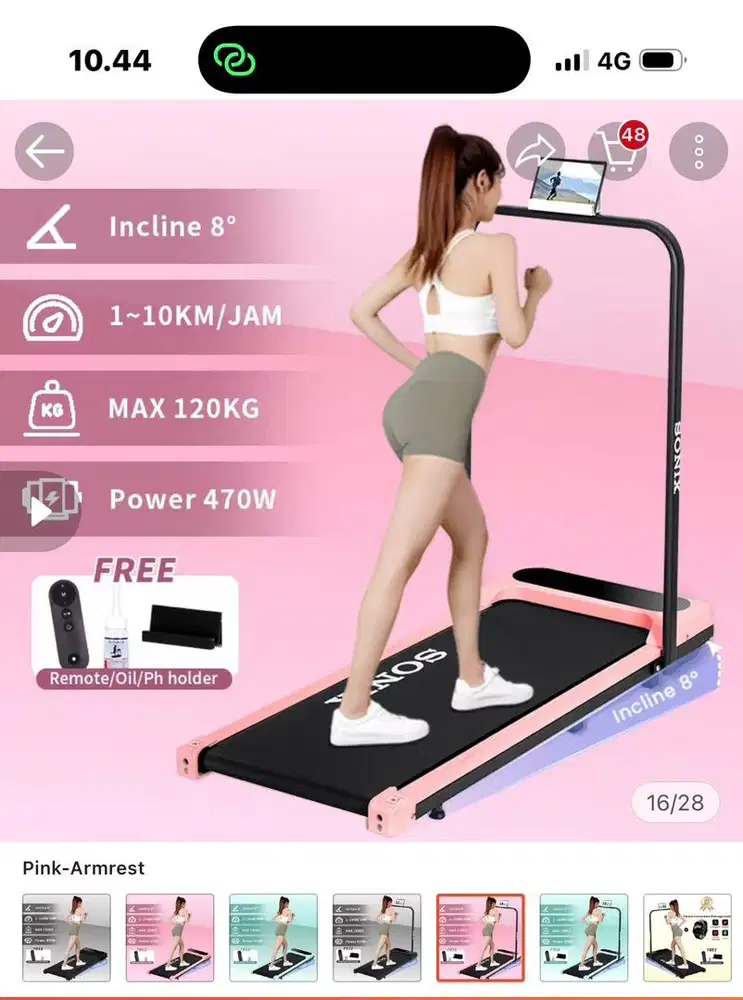 Treadmill black+armest tipe str01