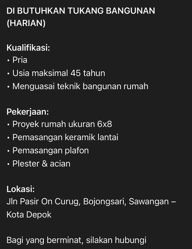 TUKANG SIPIL BANGUNAN RUMAH